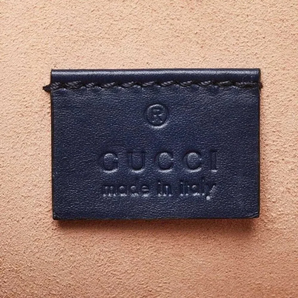 Gucci Blue Smooth Leather Gucci Ghost Zip Pochette - Picture 6 of 10
